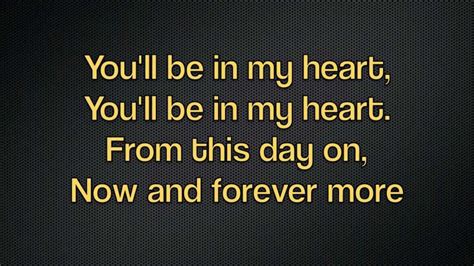 you will be in my heart phil collins lyrics|You'll Be In My Heart .